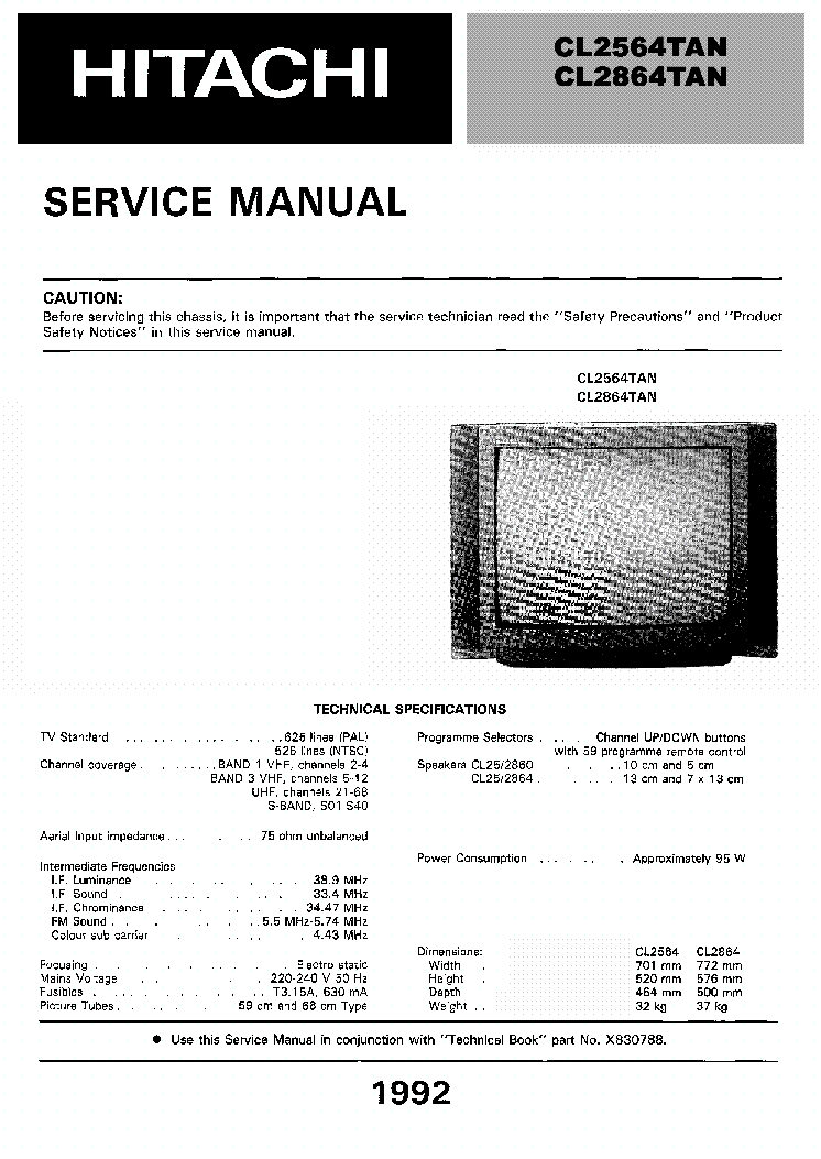 Hitachi Tv Manuals